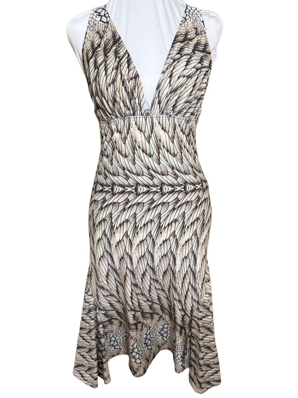 Roberto Cavalli SS2006 Feather Wing Print Dress